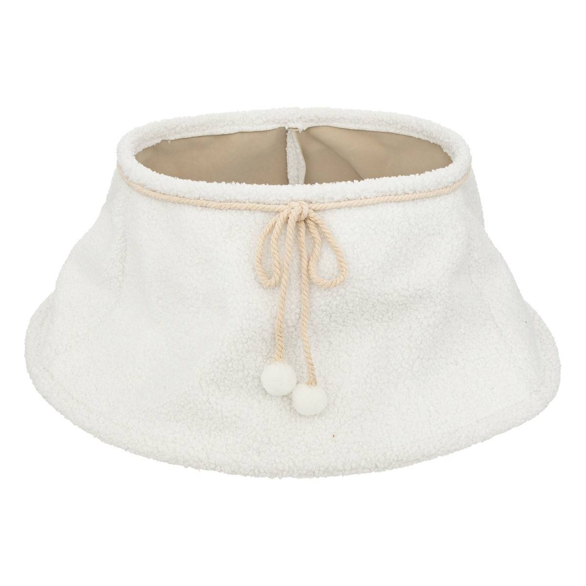 Cache pied de sapin bouclette D.56cm blanc FEERIC LIGHTS & CHRISTMAS - Image 1
