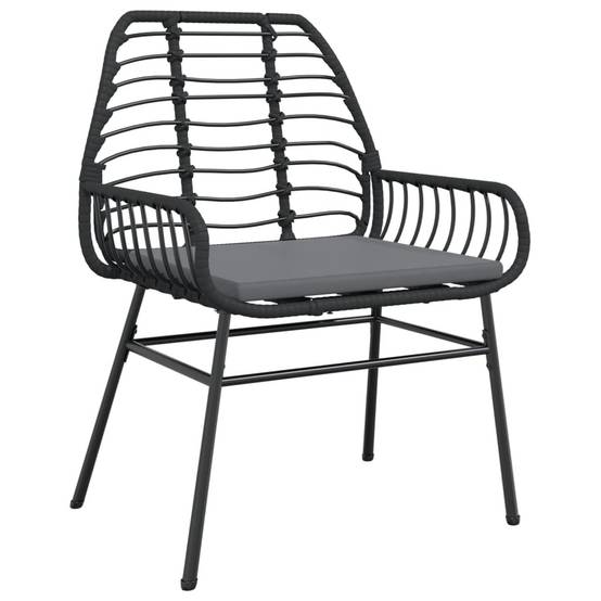 Lot de 2 Fauteuils Bas de Jardin Résine Tressée avec Coussins pour Terrasse Noir – ComfortXL Outdoor Living - Image 4