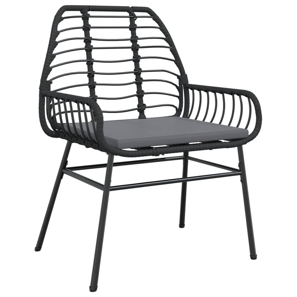 Lot de 2 Fauteuils Bas de Jardin Résine Tressée avec Coussins pour Terrasse Noir – ComfortXL Outdoor Living - Image 4