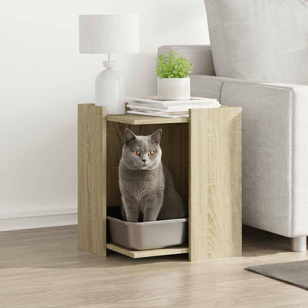 Vidaxl - Meuble de bac à litière pour chat chêne sonoma bois ingénierie vidaXL 857744 - Image 1
