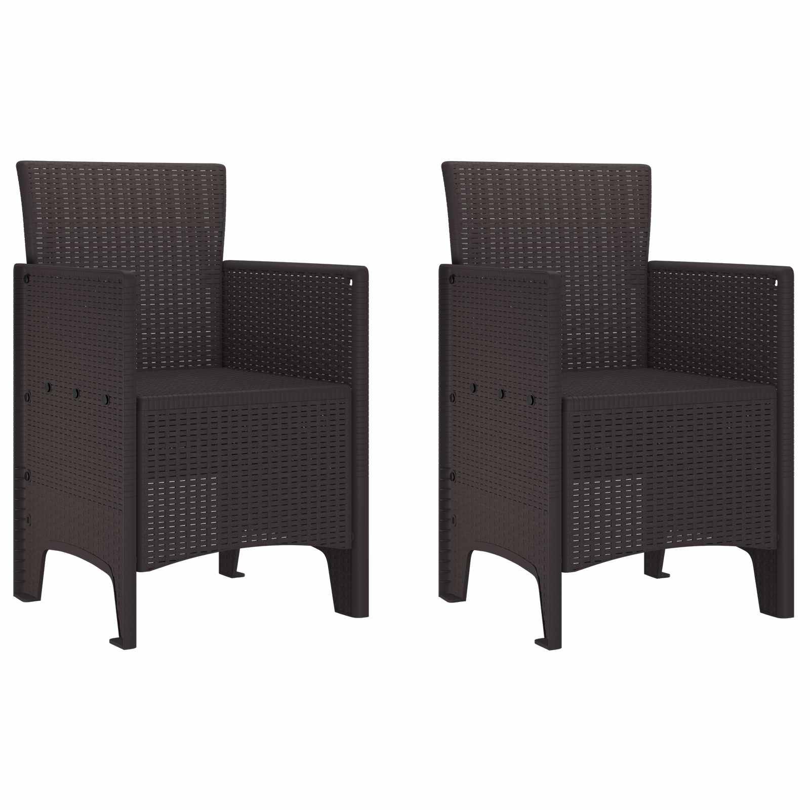 PANGIVO - Chaise de jardin polypropylène marron 53 x 49 x 85 cm, Poids :12.6kg - PANGIVO - Image 1