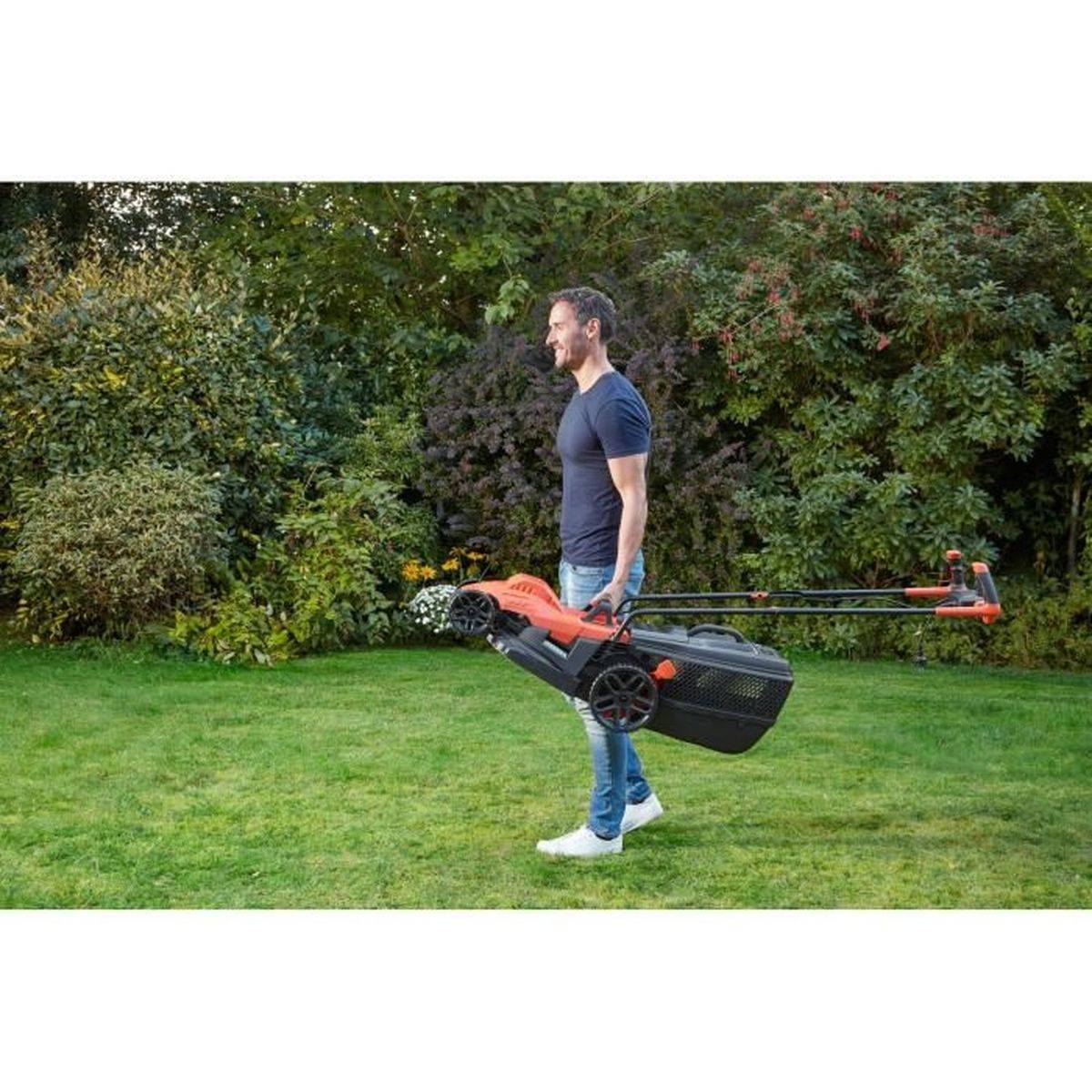 Black & Decker - Tondeuse électrique filaire 34 cm 1400 W, hauteur 20 à 70 mm, bac 40 L - BLACK + DECKER - Image 7