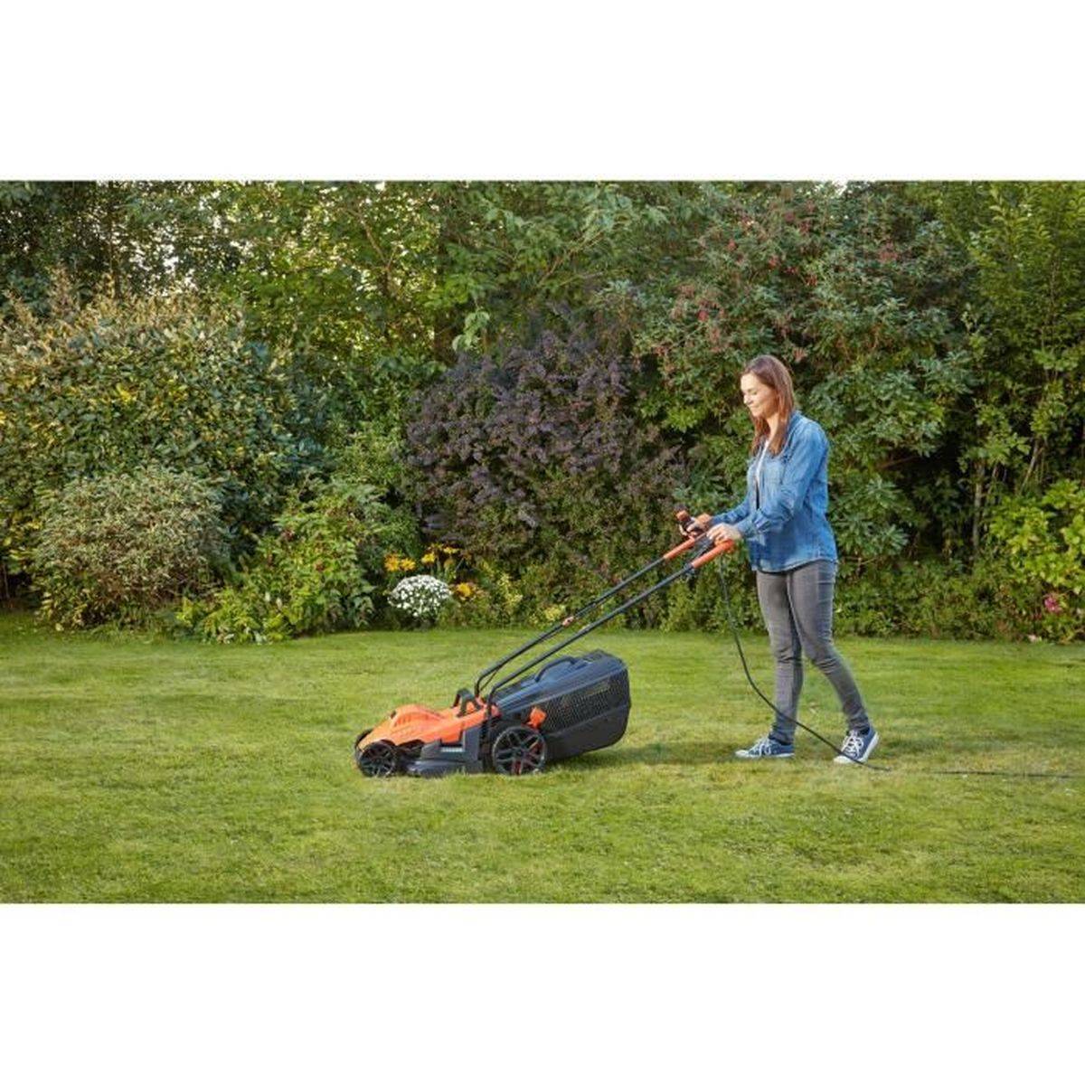 Black & Decker - Tondeuse électrique filaire 34 cm 1400 W, hauteur 20 à 70 mm, bac 40 L - BLACK + DECKER - Image 3