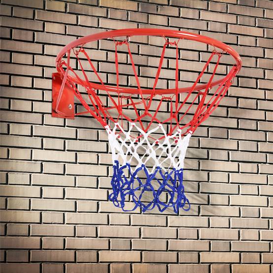 ComfortXL - Panier de basket mural métal Ø46 cm rouge bleu blanc intérieur extérieur avec filet polypropylène résistant - Image 1