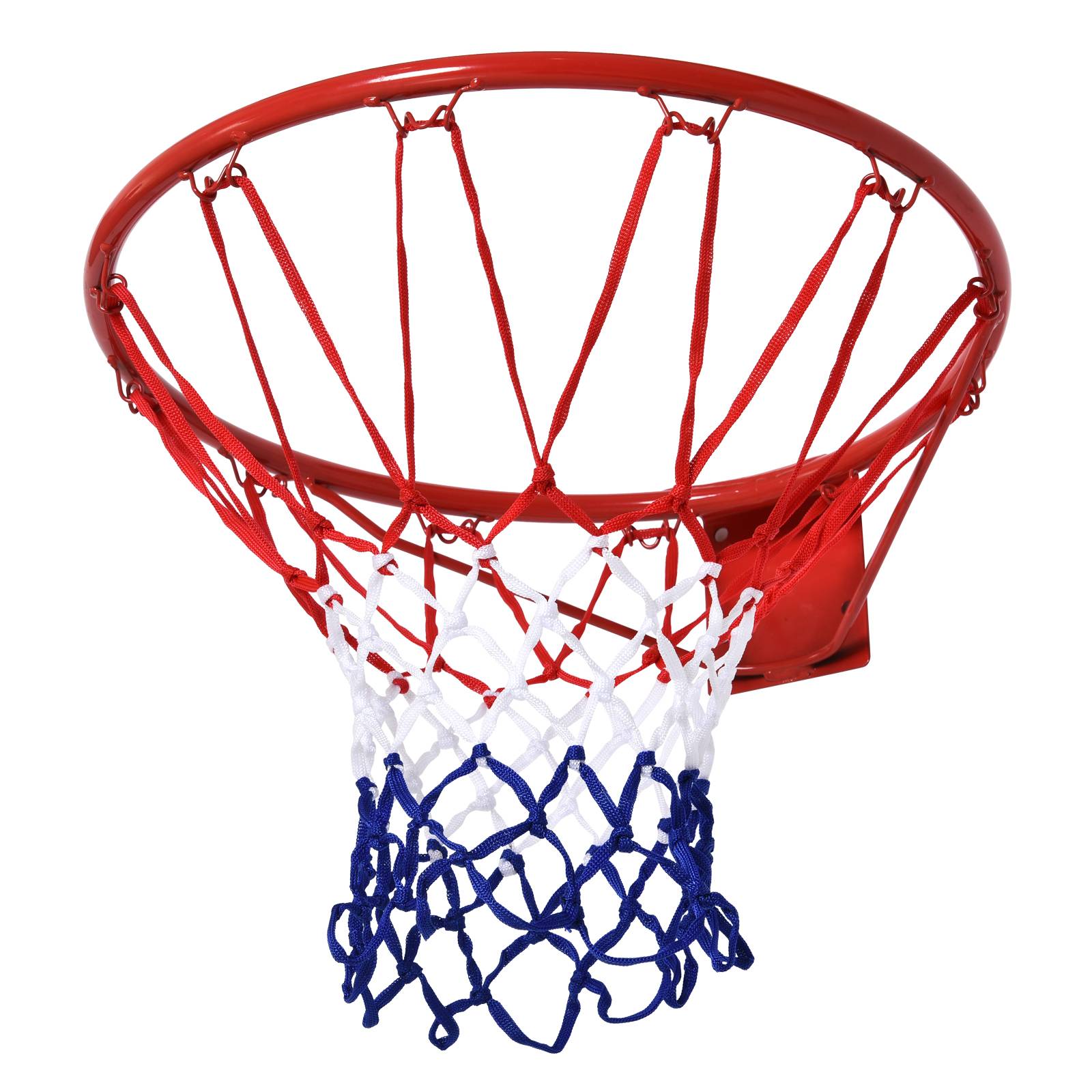 ComfortXL - Panier de basket mural métal Ø46 cm rouge bleu blanc intérieur extérieur avec filet polypropylène résistant - Image 2