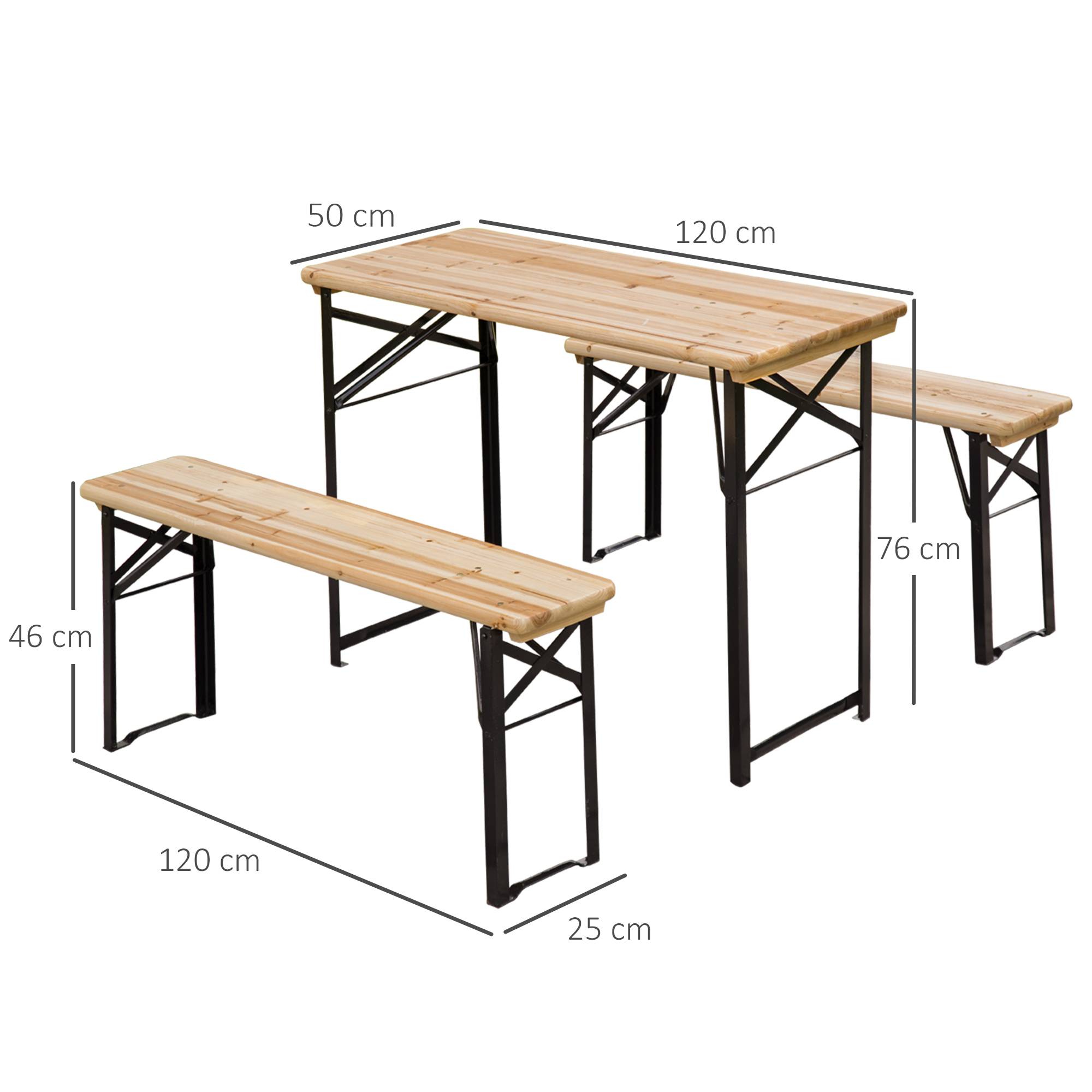 PANGIVO - Table pliante bois de sapin et métal noir 120 x 50 x 76 cm - PANGIVO - Image 5