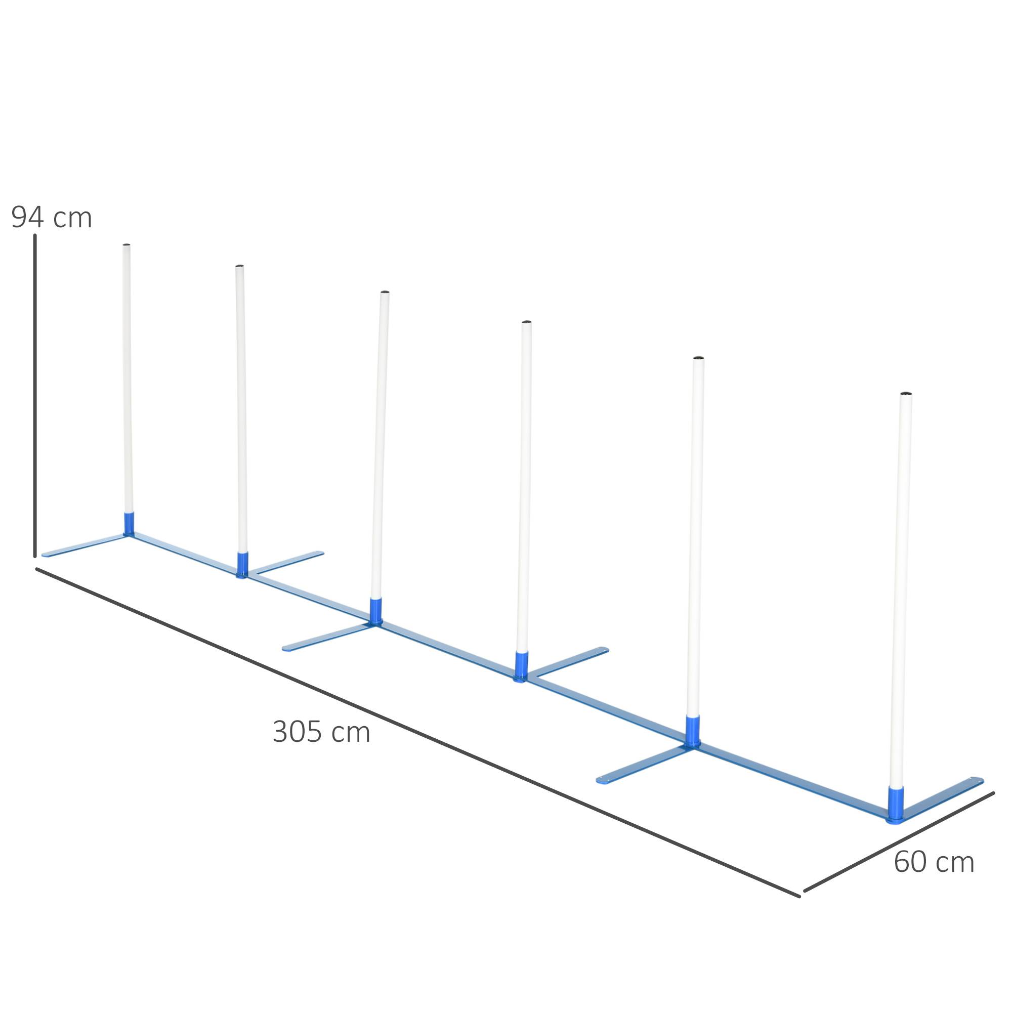 ComfortXL - Parcours agilité chien 6 pièces 305 x 60 x 94 cm slalom modulable pliable - ComfortXL Outdoor Living - Image 5