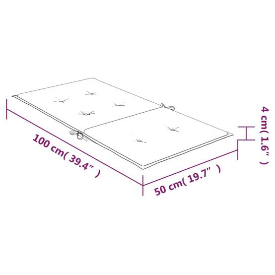 Lot de 2 Coussins Chaise de Jardin Dossier Bas Polyester Imperméable pour Terrasse Turquoise 100x50cm – ComfortXL Outdoor Living - Image 9