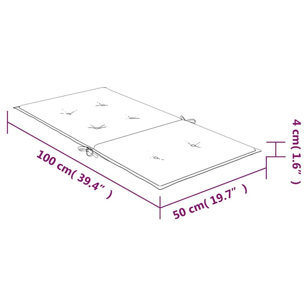Lot de 2 Coussins Chaise de Jardin Dossier Bas Polyester Imperméable pour Terrasse Turquoise 100x50cm – ComfortXL Outdoor Living - Image 10