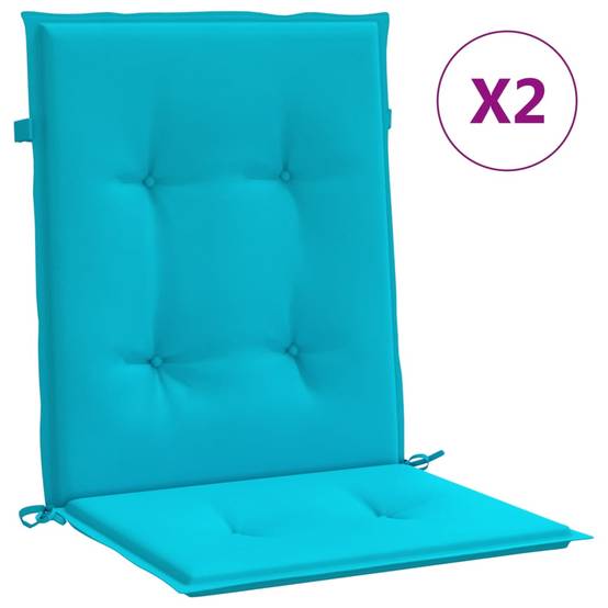 Lot de 2 Coussins Chaise de Jardin Dossier Bas Polyester Imperméable pour Terrasse Turquoise 100x50cm – ComfortXL Outdoor Living - Image 2