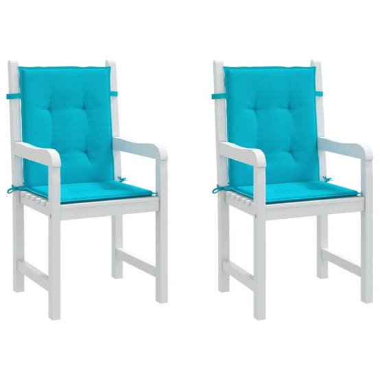 Lot de 2 Coussins Chaise de Jardin Dossier Bas Polyester Imperméable pour Terrasse Turquoise 100x50cm – ComfortXL Outdoor Living - Image 3