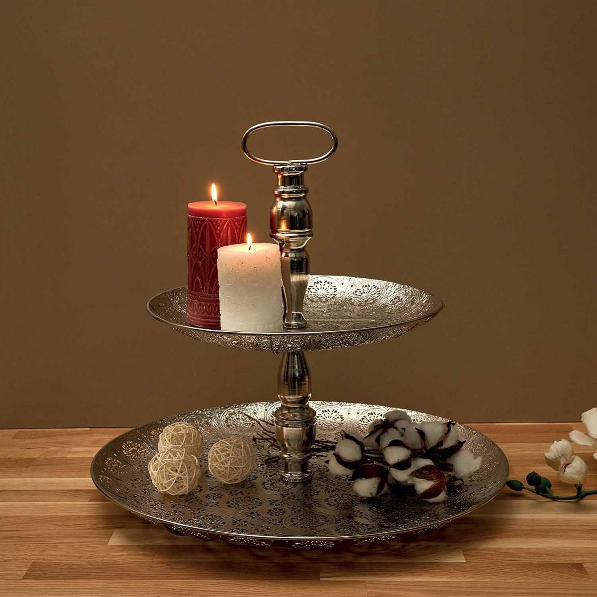 Plateau Décoratif Double Ø49cm en Métal - AUGUST - Image 2