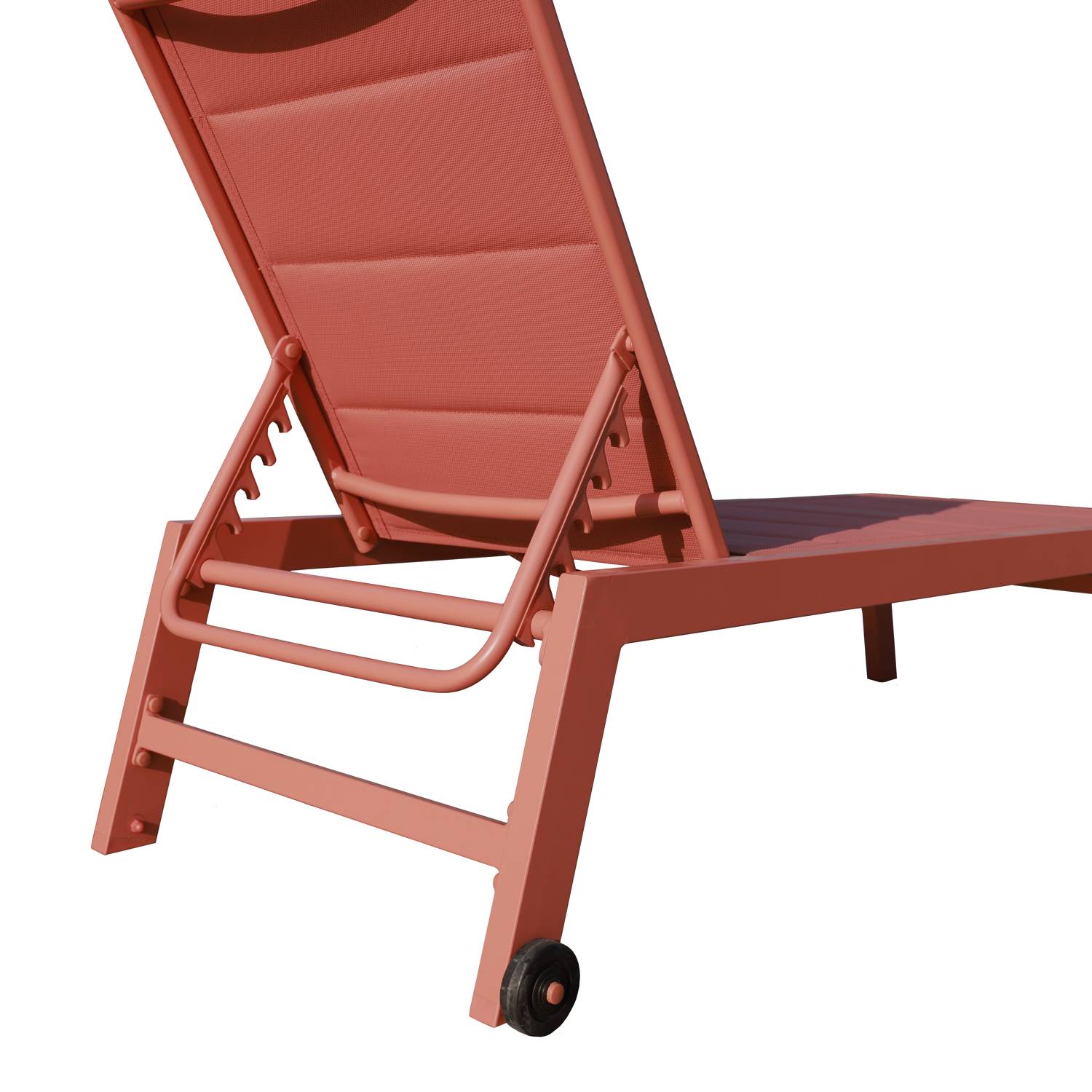 Bain de soleil BARBADOS en textilène terracotta - aluminium terracotta - HAPPY GARDEN - Image 5