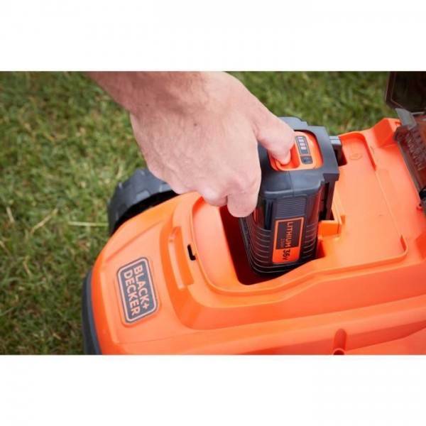 Tondeuse a Gazon   a Gazon Electrique Sans Fil 36V BCMW3336L1-QW - BLACK+DECKER - Coupe 33cm - Batterie 2,5 Ah - Mulching - Image 5
