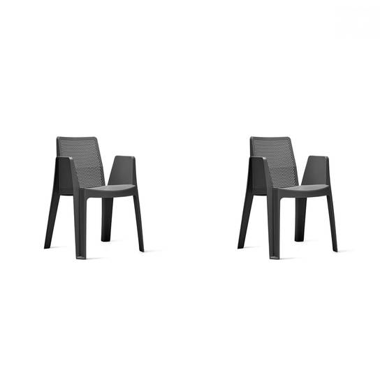 Set 2 fauteuils intérieur, extérieur gris foncé PLAY garbar - Image 1