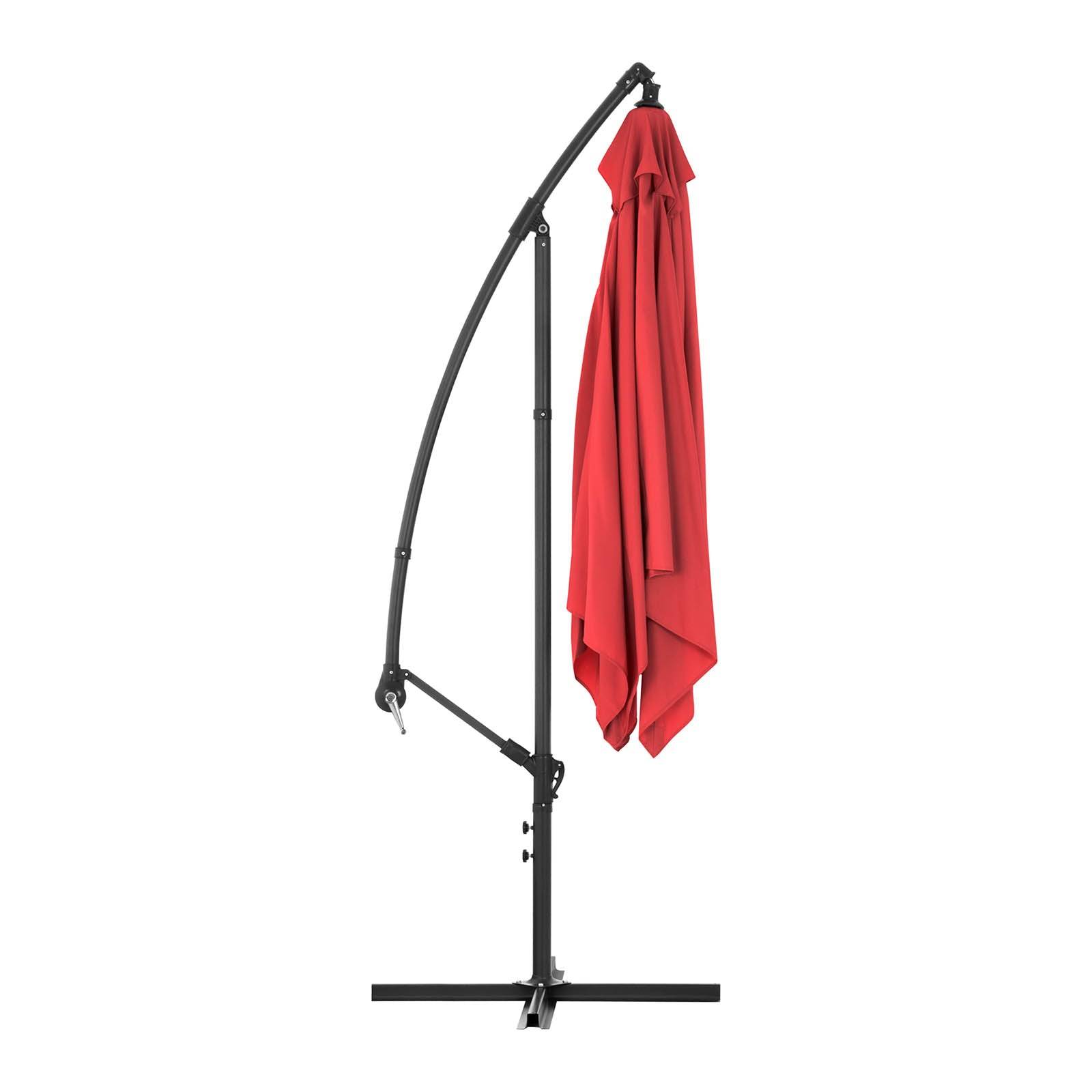 Helloshop26 - Parasol déporté - Rouge - Rectangulaire - 250 x 250 cm - Inclinable - Image 4
