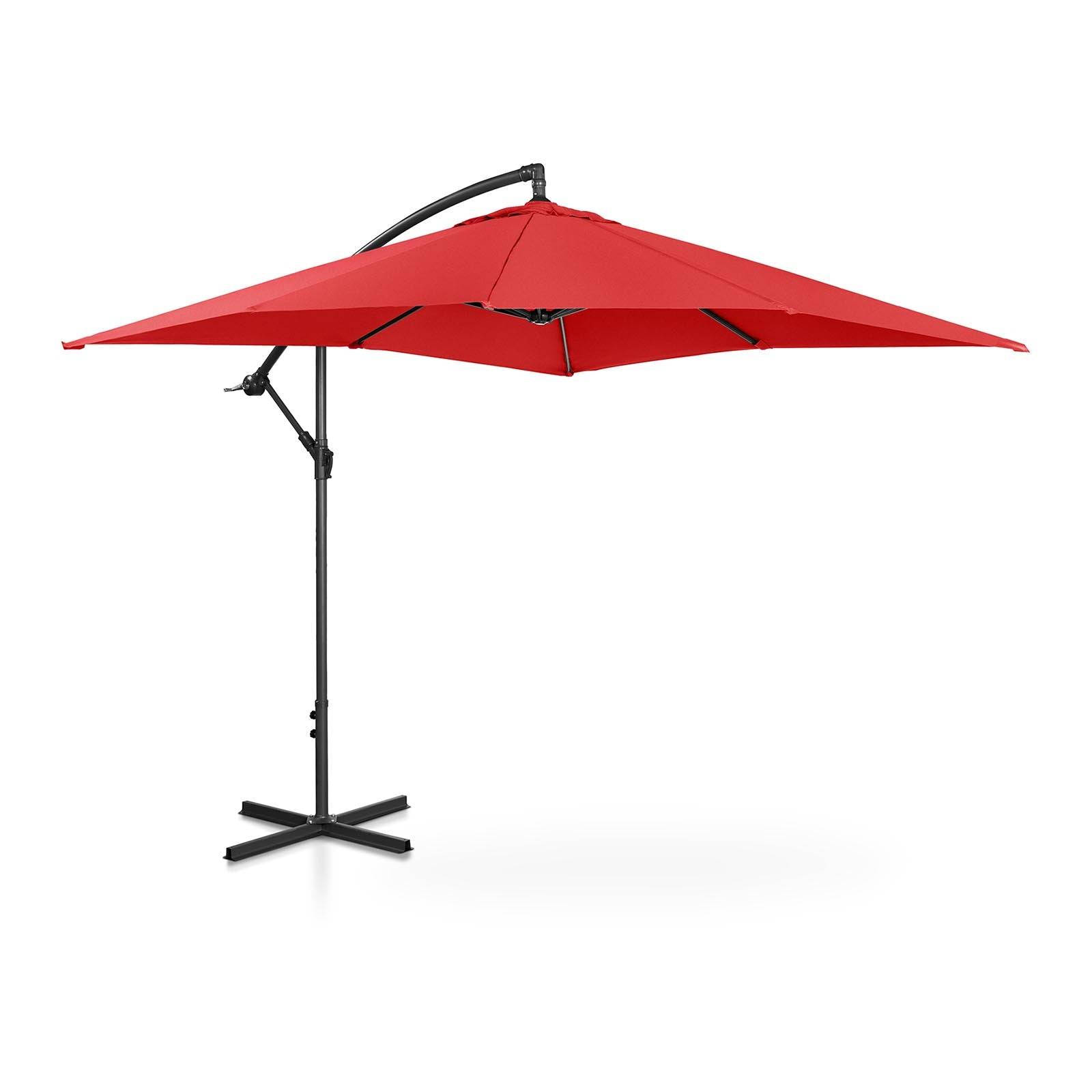 Helloshop26 - Parasol déporté - Rouge - Rectangulaire - 250 x 250 cm - Inclinable - Image 1