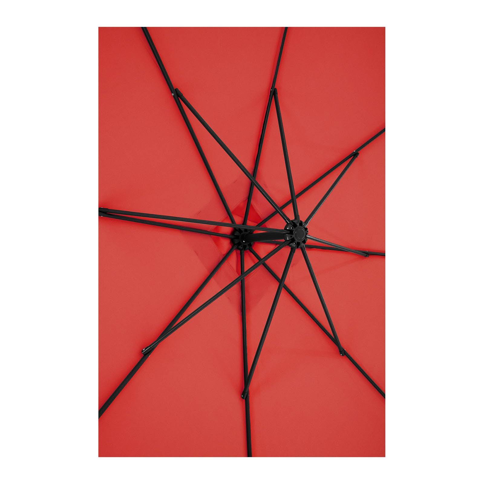 Helloshop26 - Parasol déporté - Rouge - Rectangulaire - 250 x 250 cm - Inclinable - Image 5