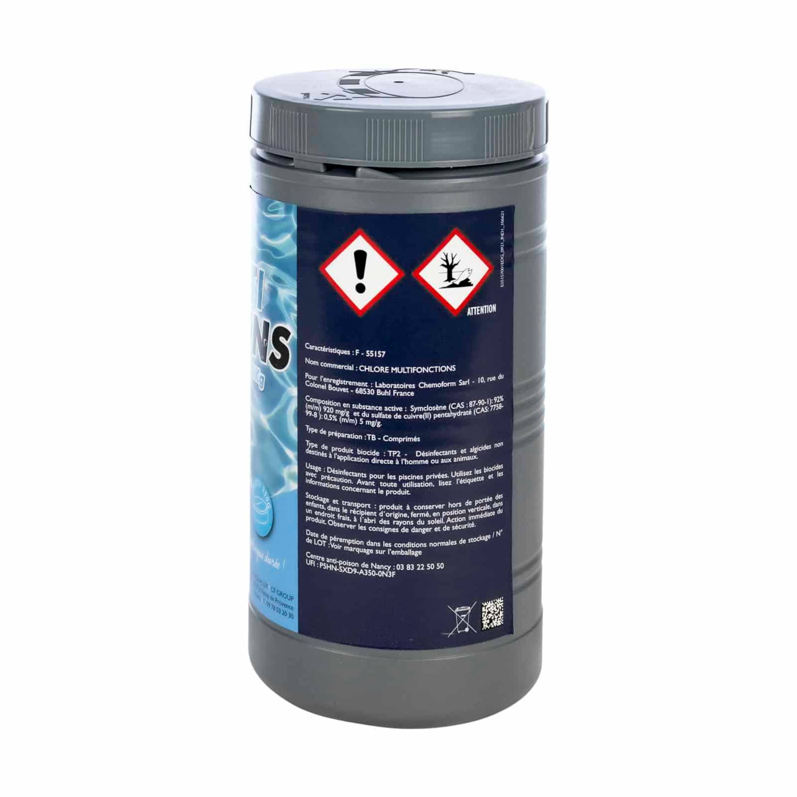 Chlore Multiactions Galet 250G 1Kg - Edg By Aqualux - Image 2