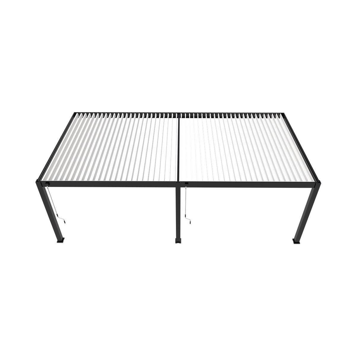 Direct Abris - Pergola Bioclimatique Aluminium Adossée 32m² - 4x8m - Kit LED Inclus - Anthracite - 50 lames en Aluminium a 120 degrés - ELIOS - Image 4