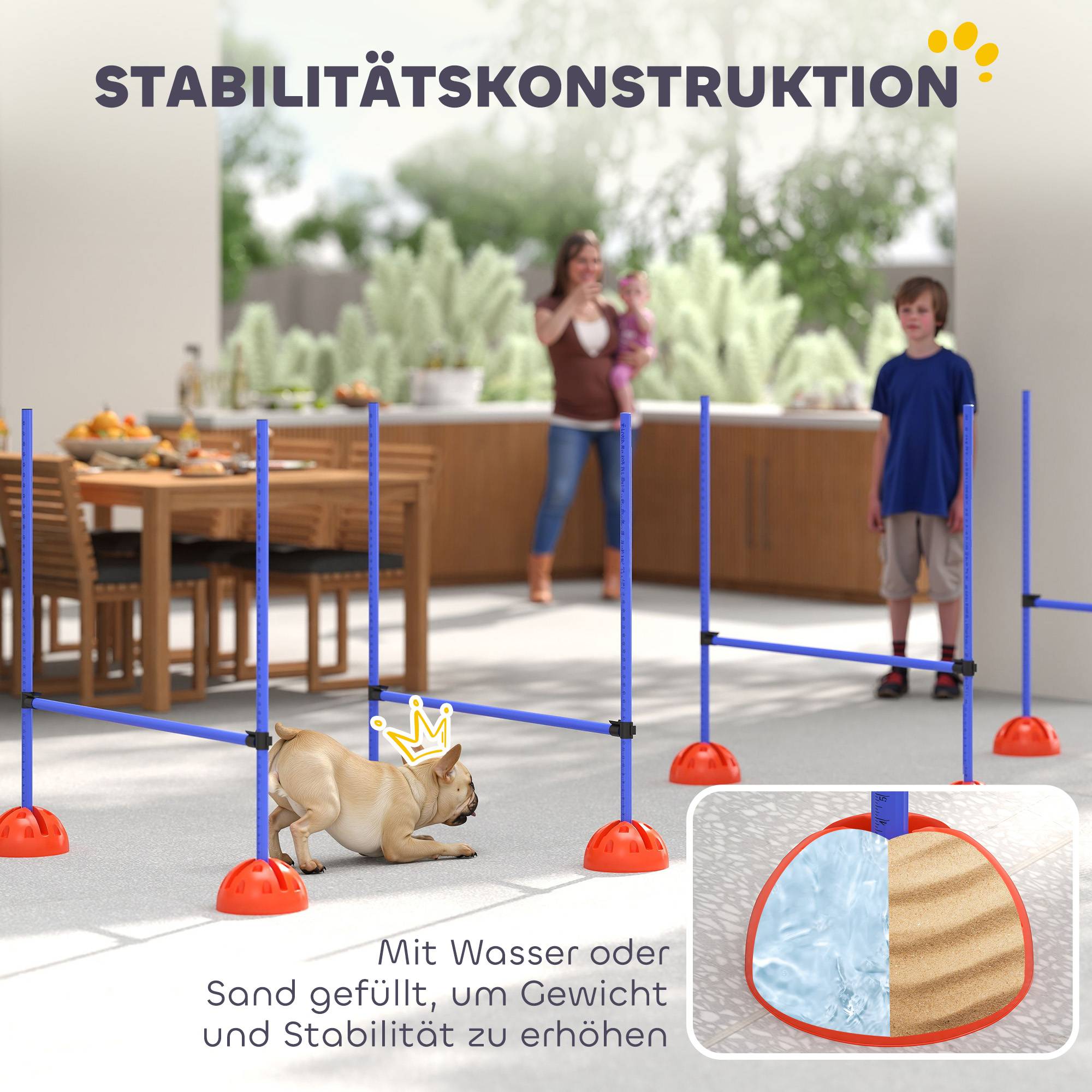ComfortXL - Kit agilité chien 4 haies ABS réglables orange et bleu entraînement extérieur avec sac - ComfortXL Outdoor Living - Image 9