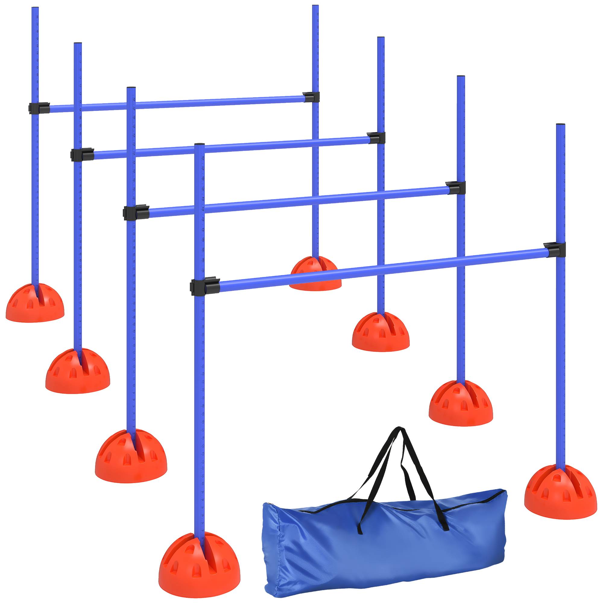 ComfortXL - Kit agilité chien 4 haies ABS réglables orange et bleu entraînement extérieur avec sac - ComfortXL Outdoor Living - Image 1