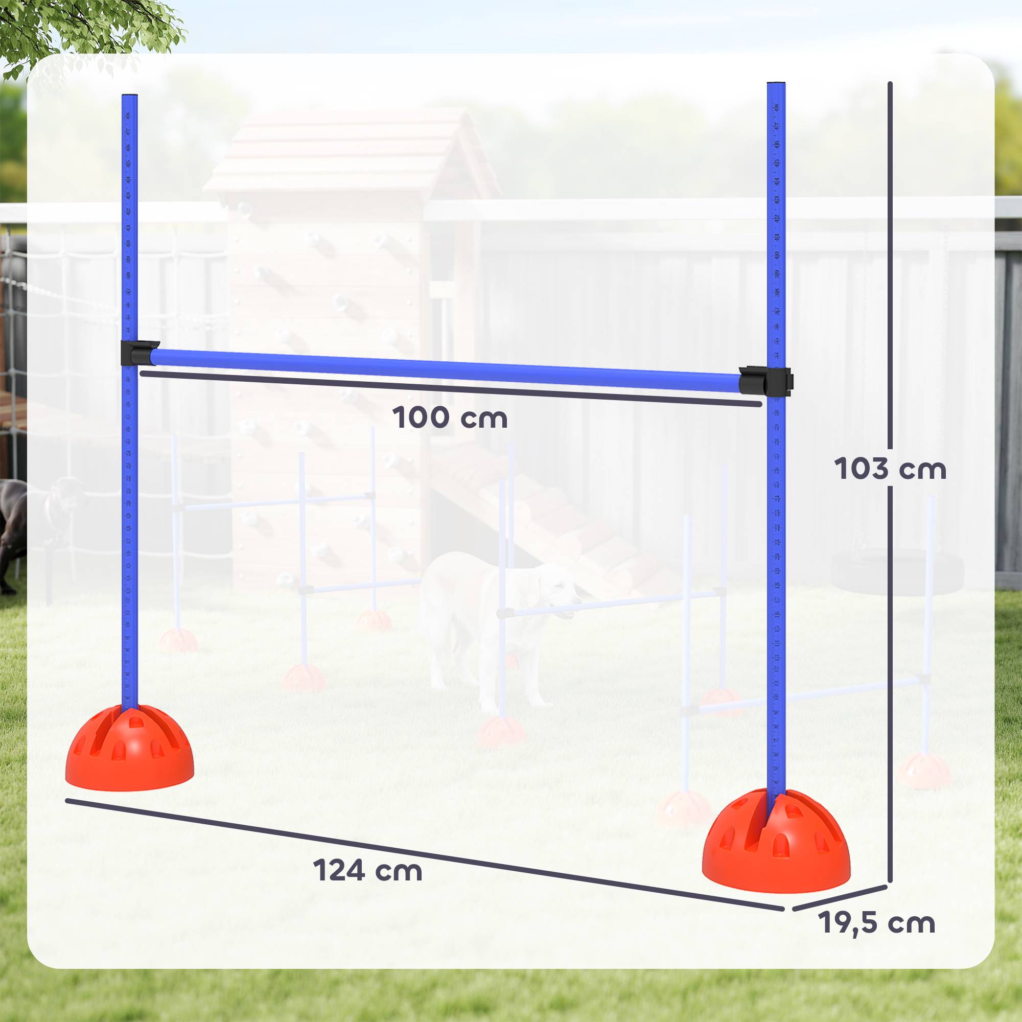 ComfortXL - Kit agilité chien 4 haies ABS réglables orange et bleu entraînement extérieur avec sac - ComfortXL Outdoor Living - Image 5