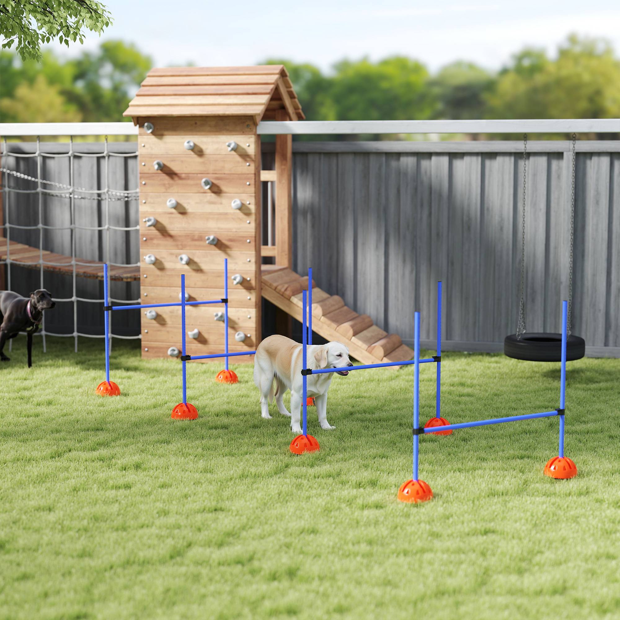 ComfortXL - Kit agilité chien 4 haies ABS réglables orange et bleu entraînement extérieur avec sac - ComfortXL Outdoor Living - Image 4