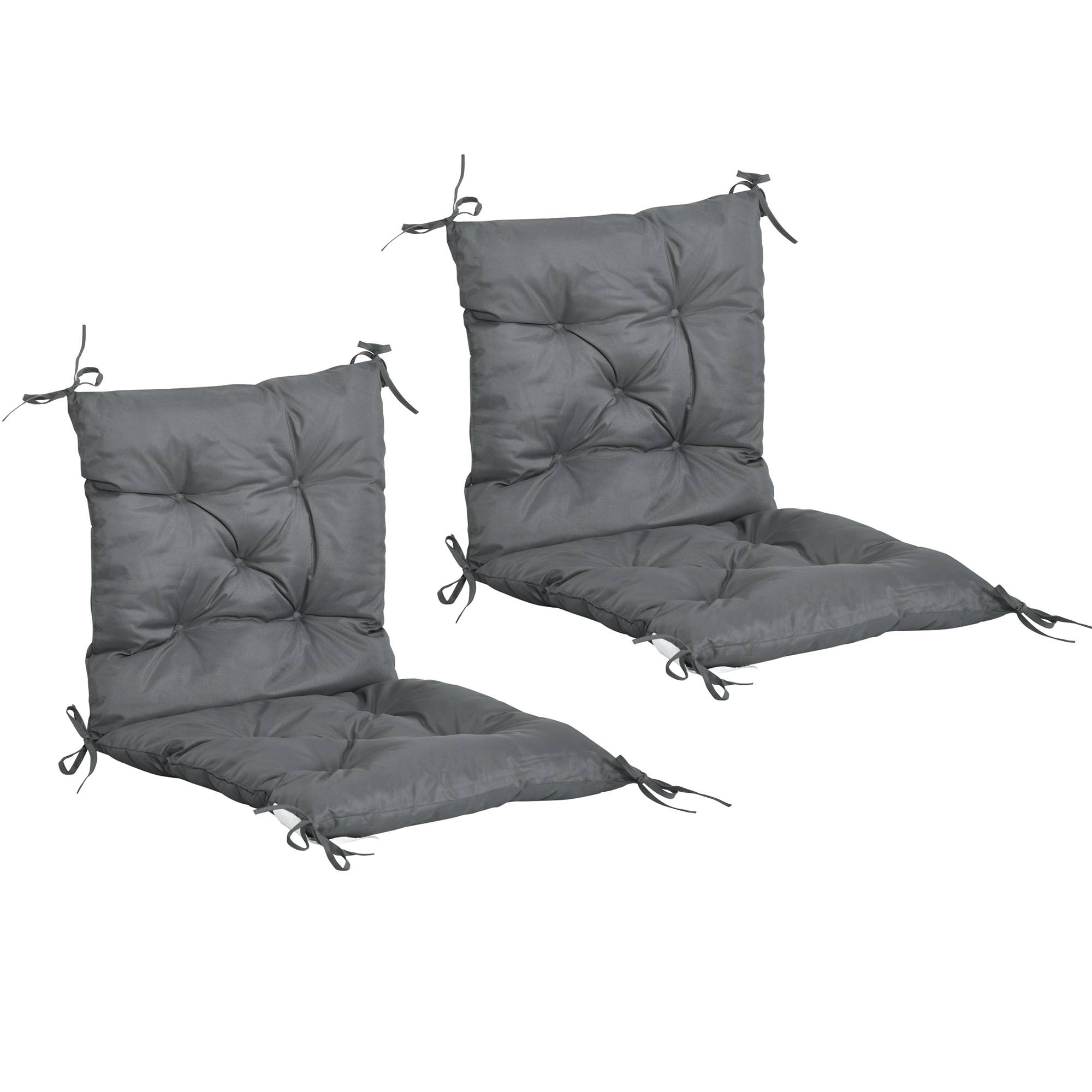 Maison Chic - Lot de 2 coussins de chaise d'extérieur, galette de chaise, coussins de jardin pour terrasse ou balcon, 98 x 50 x 8 cm, gris - Image 3