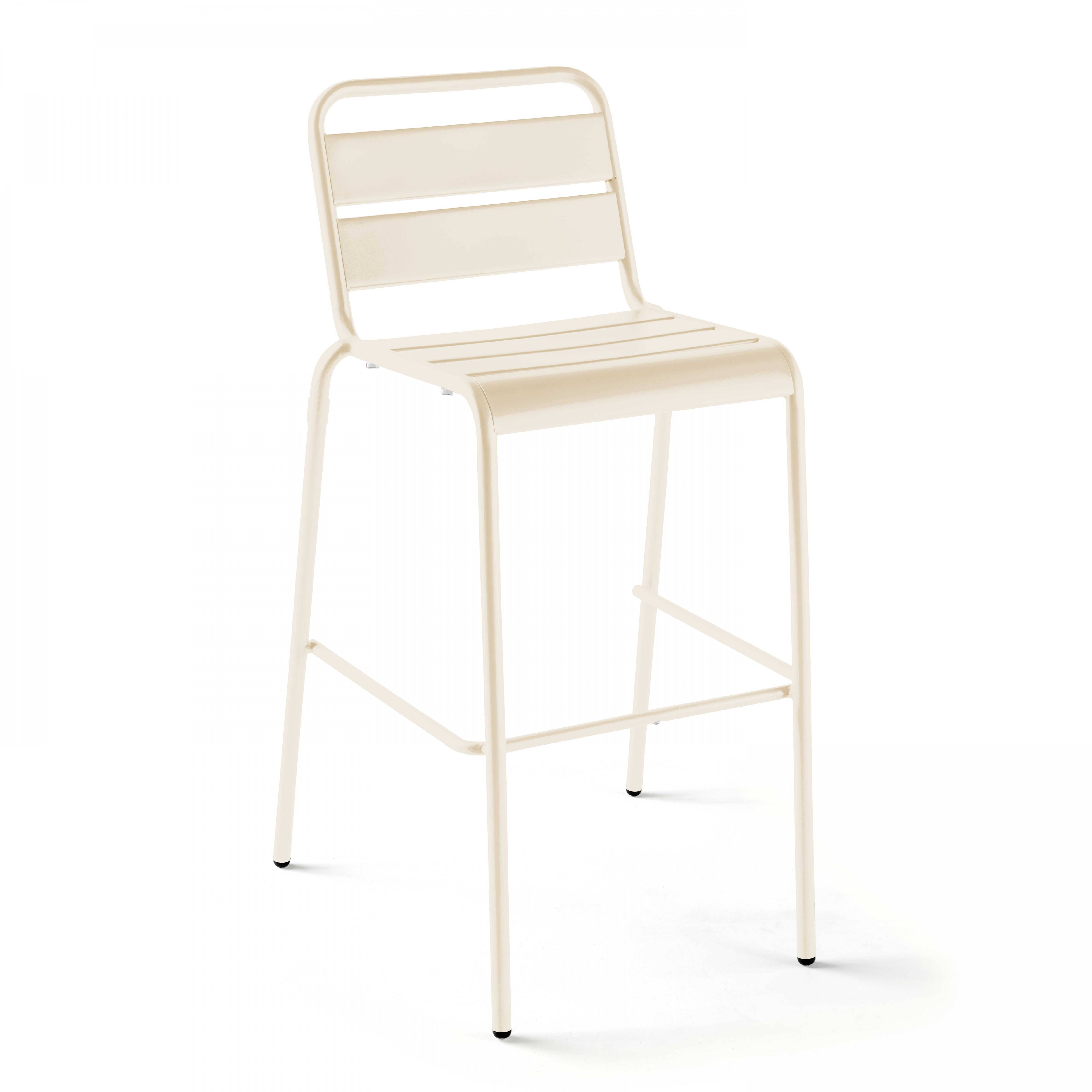 Oviala - Ensemble table haute de jardin et 6 chaises en métal ivoire Palavas - Oviala - Image 5