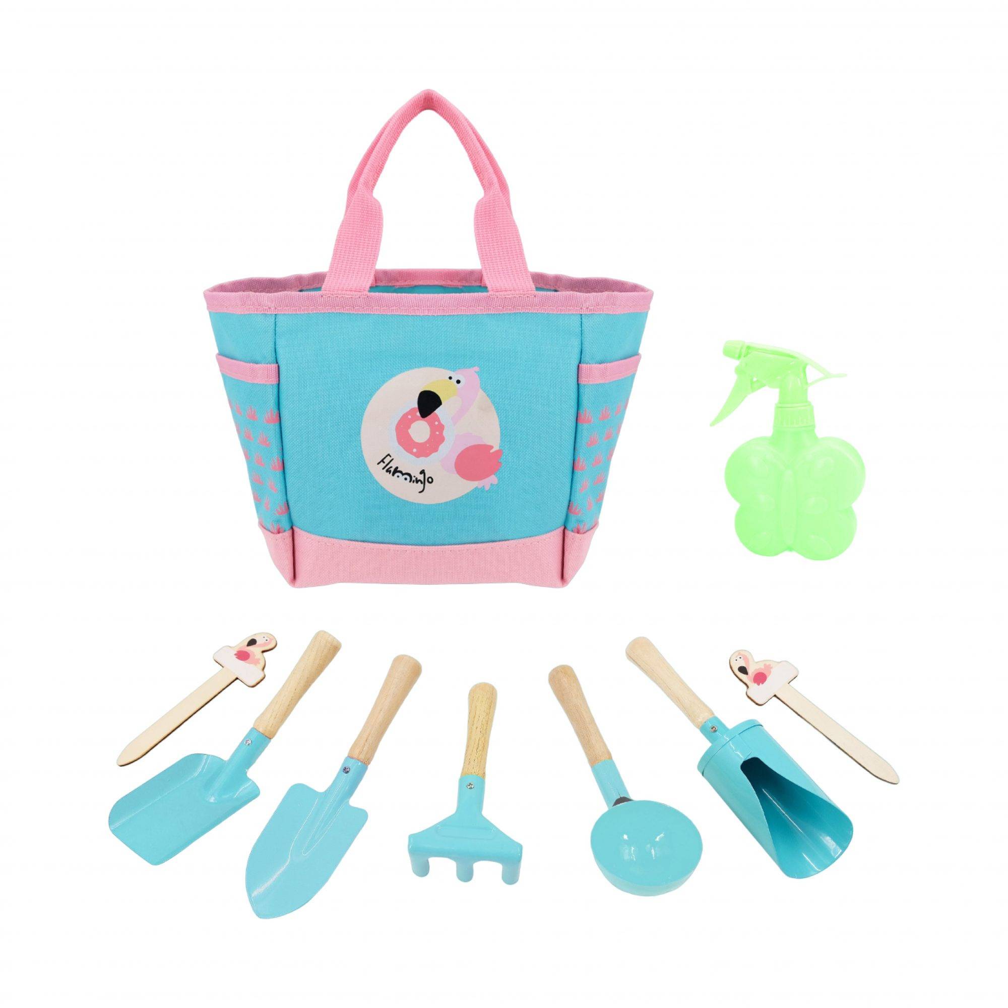 Set outils de jardin pour enfant - 9 pièces - Suan - Panier de rangement inclus - Image 1