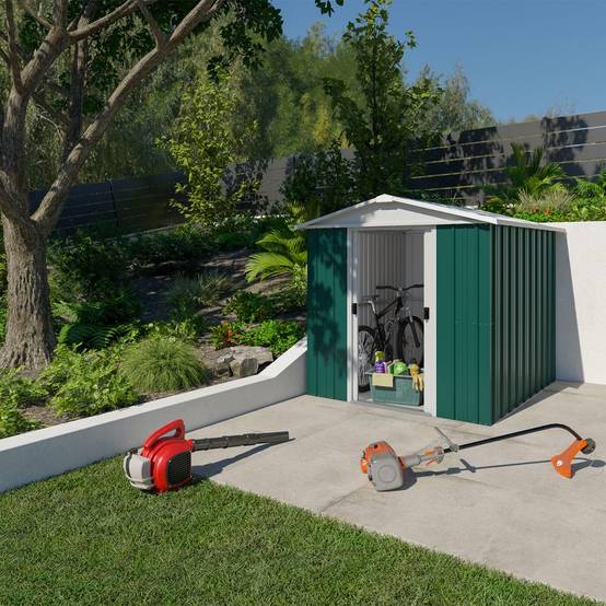 Yardmaster - Abri de jardin métal vert 3,8 m2 Yardmaster + kit d'ancrage - Image 1