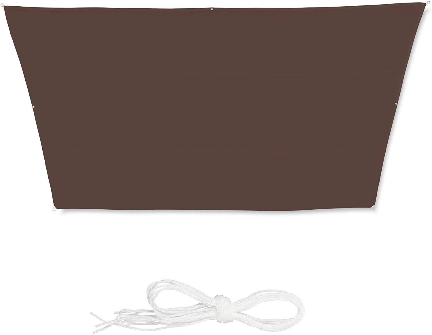 Helloshop26 - Voile d'ombrage trapèze 3 x 5,5 x 4 m brun - Image 1