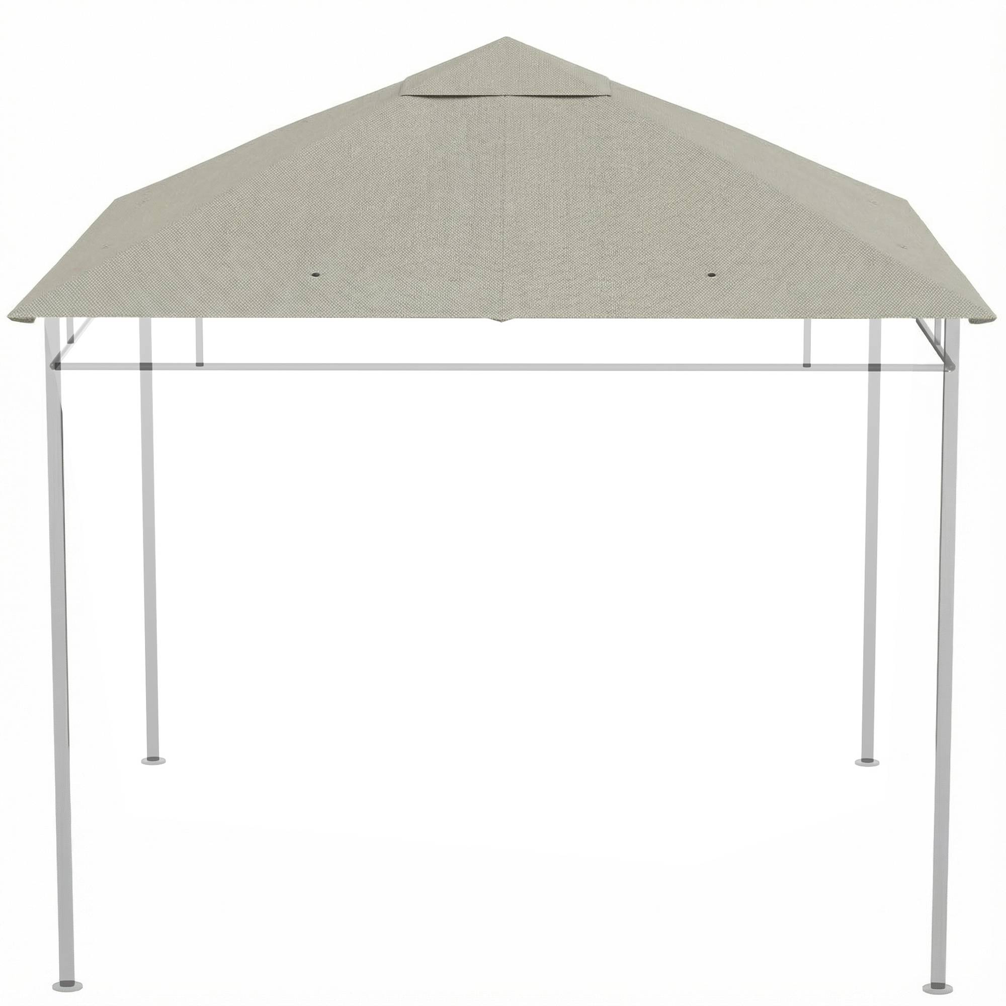 Toile de rechange pour pavillon tonnelle tente toit de remplacement gazebo de jardin polyester 180 g/m² 3 x 3 m gris - Image 2