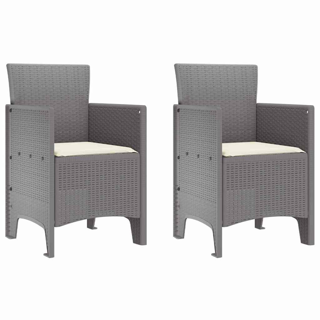 Maison Chic - Lot De 2 Chaises De Jardin - Fauteuils De Jardin Gris clair 53 x 49 x 85 cm PP - Image 1