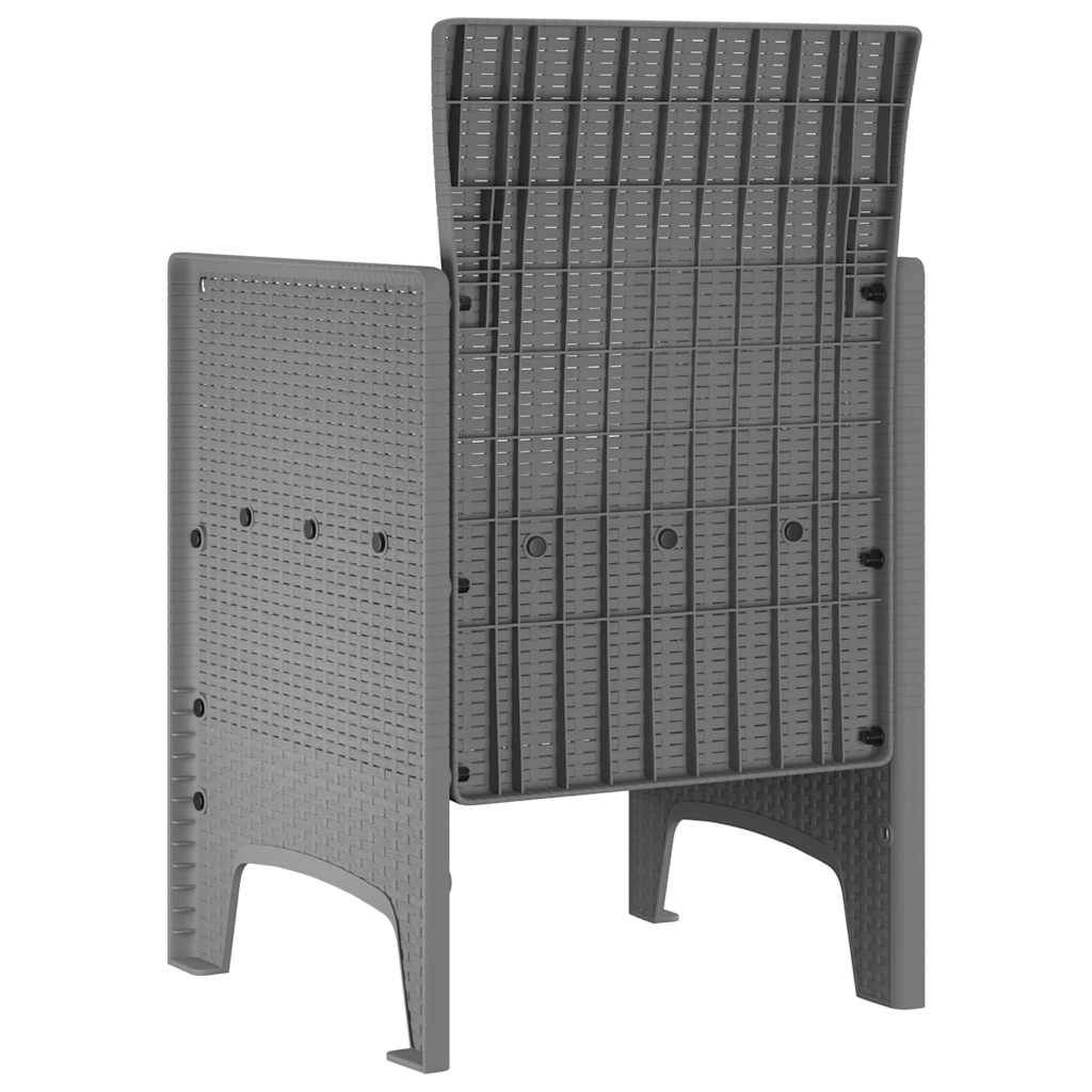 Maison Chic - Lot De 2 Chaises De Jardin - Fauteuils De Jardin Gris clair 53 x 49 x 85 cm PP - Image 5