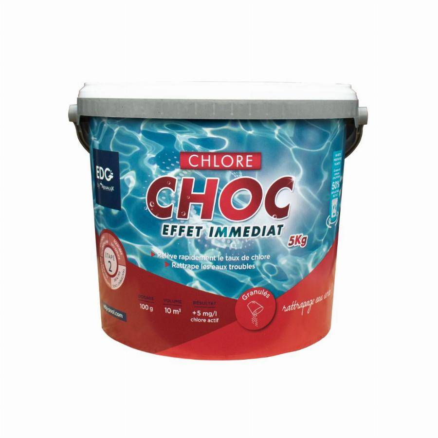 Chlore choc, granulés, seau de 5KG, EDG, pour stabilisation du PH ...