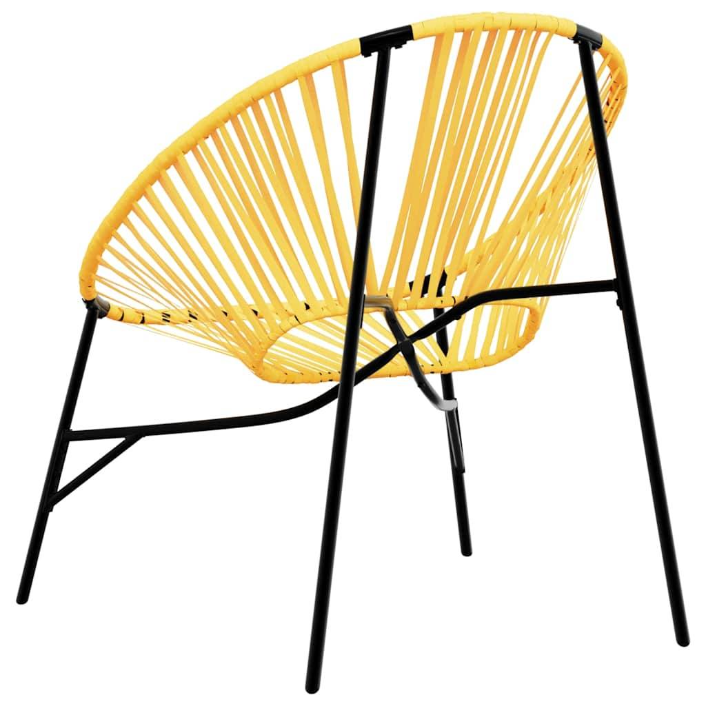 PANGIVO - Lot de 3 Chaises de jardin noir et jaune résine tressée 77 x 68,5 x 82 cm - PANGIVO - Image 8
