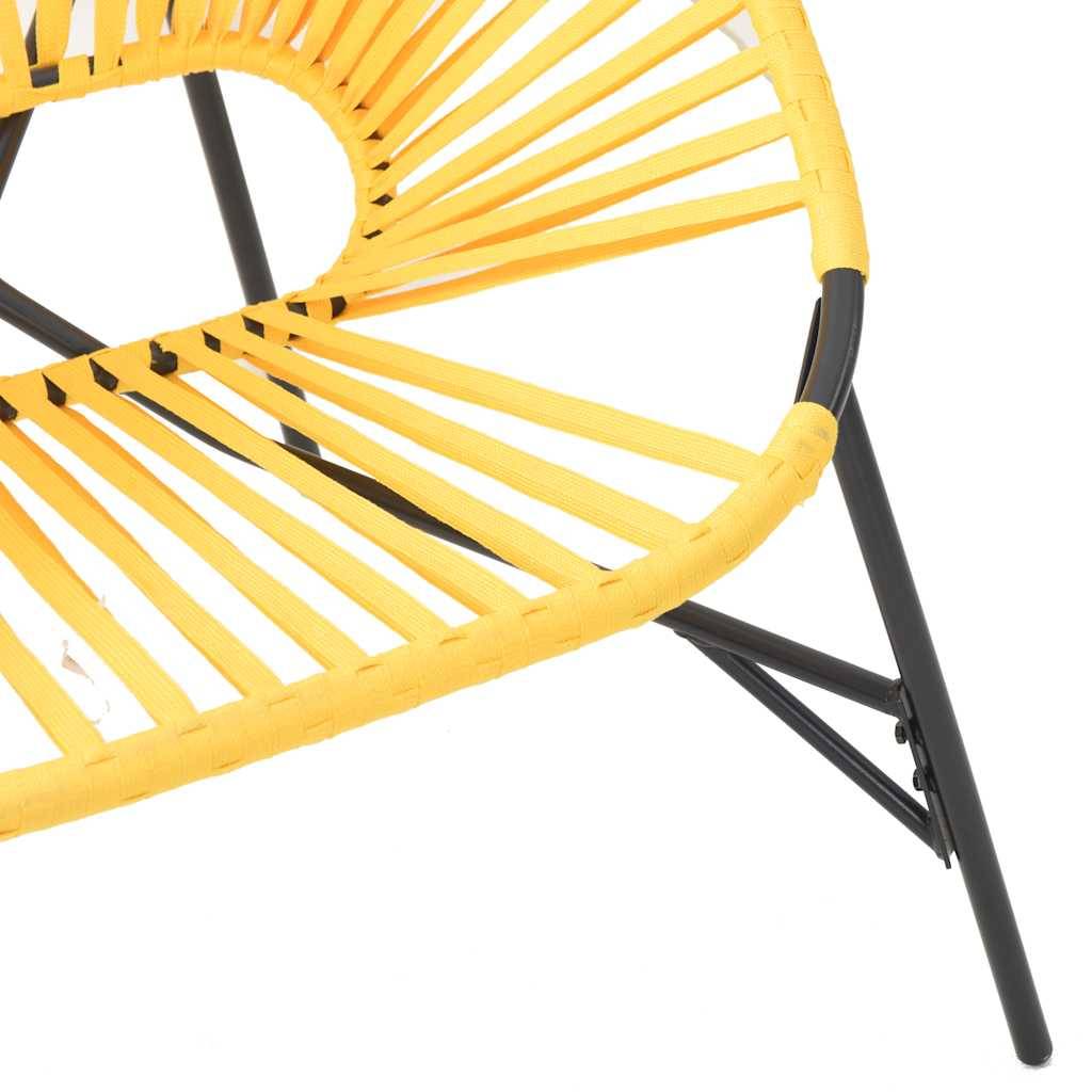 PANGIVO - Lot de 3 Chaises de jardin noir et jaune résine tressée 77 x 68,5 x 82 cm - PANGIVO - Image 9