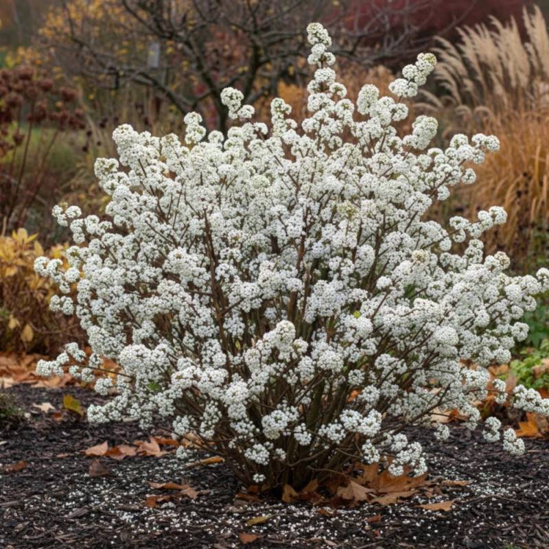Callicarpa, Arbuste aux bonbons Magical® Snowstar 'Kolmsnostar' à fleurs Blanche - feuillage Caduc - Pot de 2L - 40/60 cm-  hauteur à maturité De 1,00 - Image 4