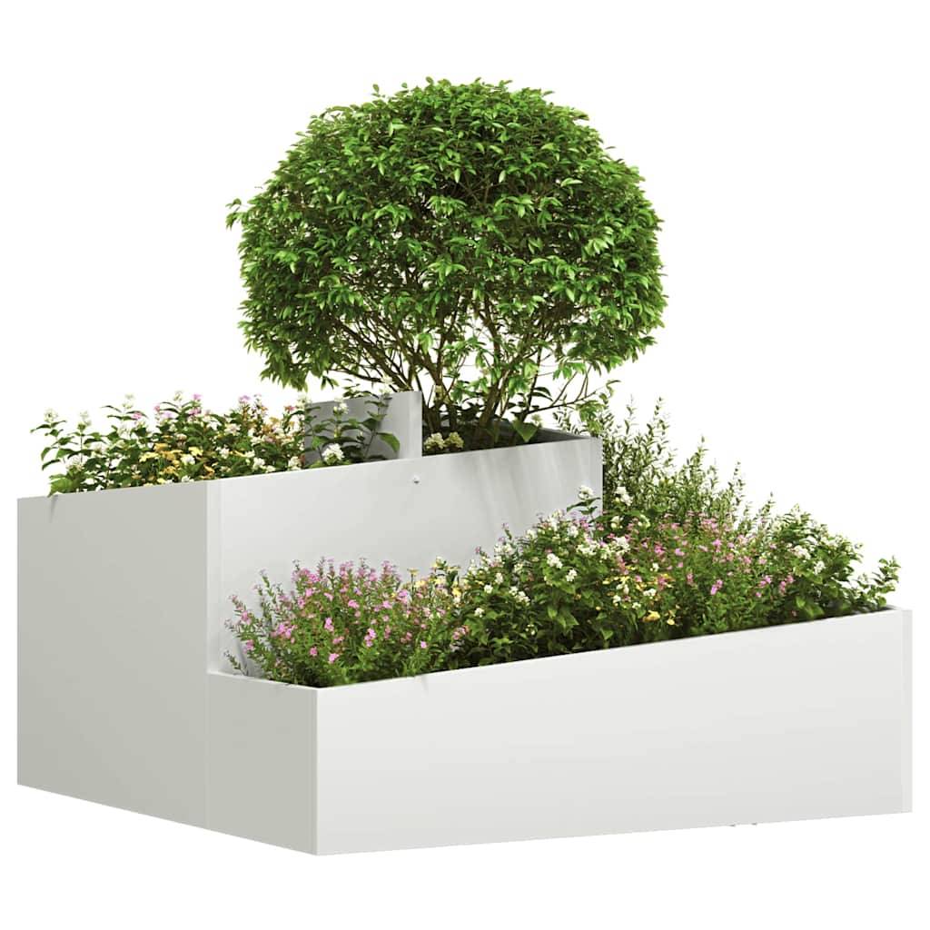 ComfortXL - Grand cache-pot carré en acier pour extérieur Blanc 80x80 cm – ComfortXL Outdoor Living - Image 3