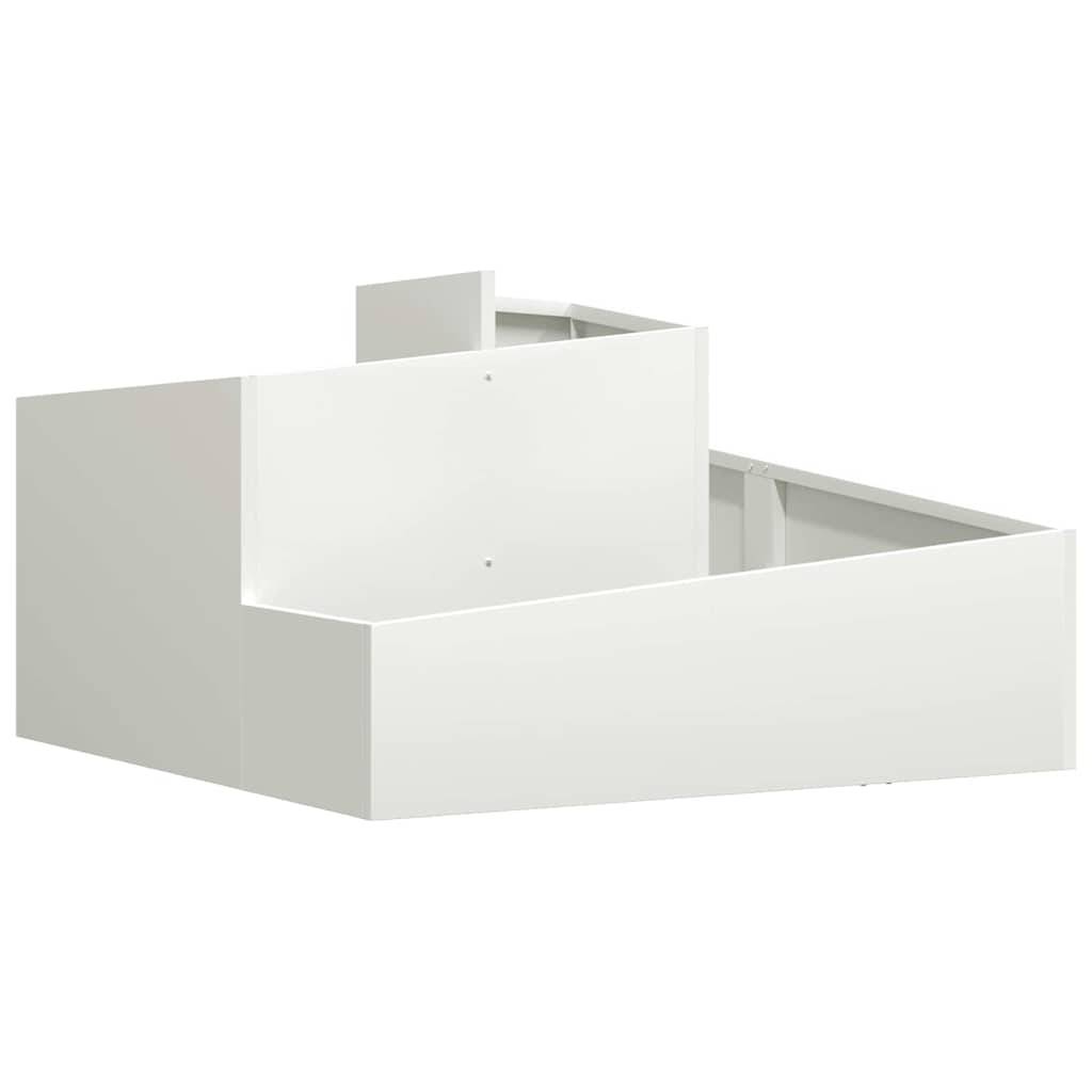 ComfortXL - Grand cache-pot carré en acier pour extérieur Blanc 80x80 cm – ComfortXL Outdoor Living - Image 2