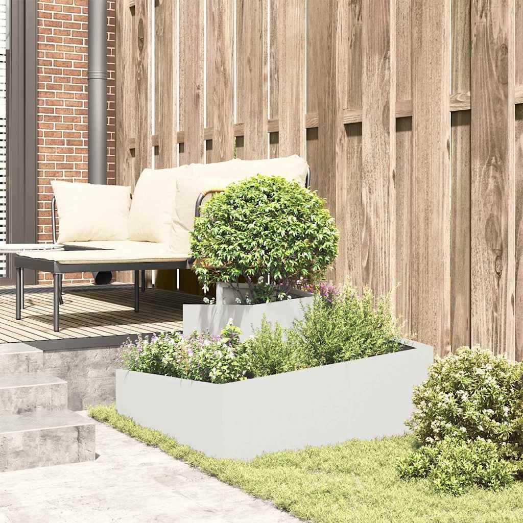 ComfortXL - Grand cache-pot carré en acier pour extérieur Blanc 80x80 cm – ComfortXL Outdoor Living - Image 4