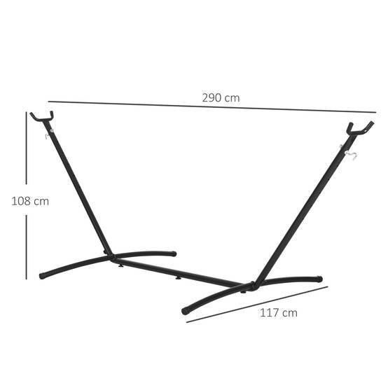 Support de hamac acier 286 x 117 x 110 cm - PANGIVO - Image 5