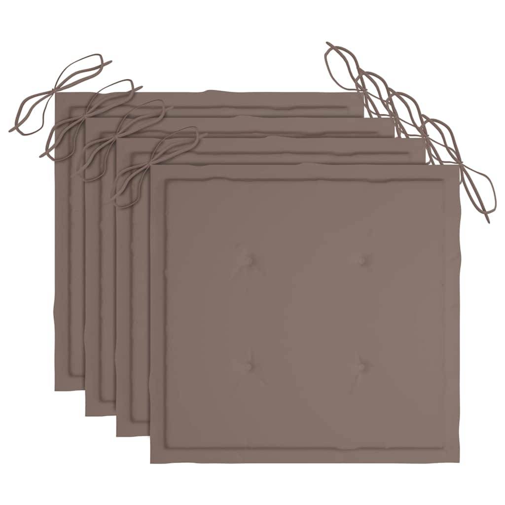 Chaises jardin bois teck inox coussin taupe 60 x 56 x 85 cm - PANGIVO - Image 7