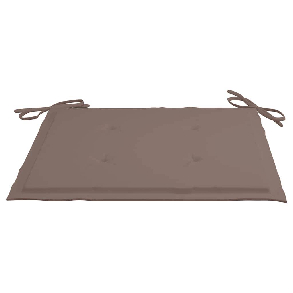 Chaises jardin bois teck inox coussin taupe 60 x 56 x 85 cm - PANGIVO - Image 8