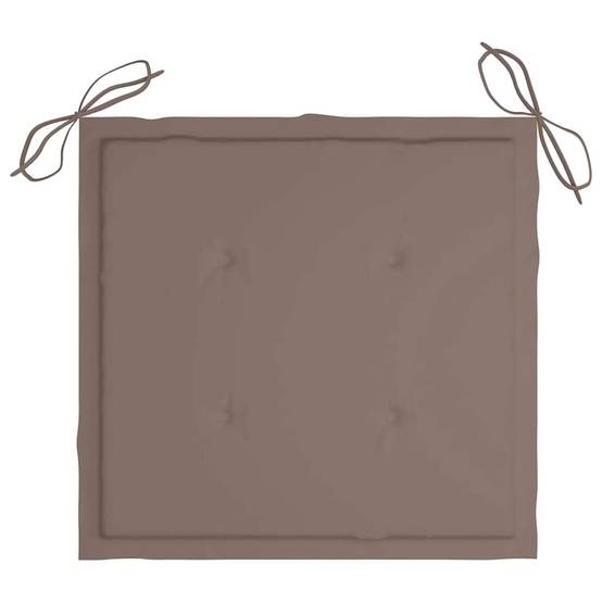 Chaises jardin bois teck inox coussin taupe 60 x 56 x 85 cm - PANGIVO - Image 9