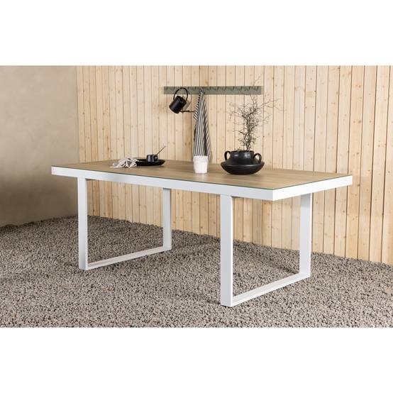 Paris Prix - Table de Jardin en Verre "Merlo" 200cm Naturel & Blanc - Image 7