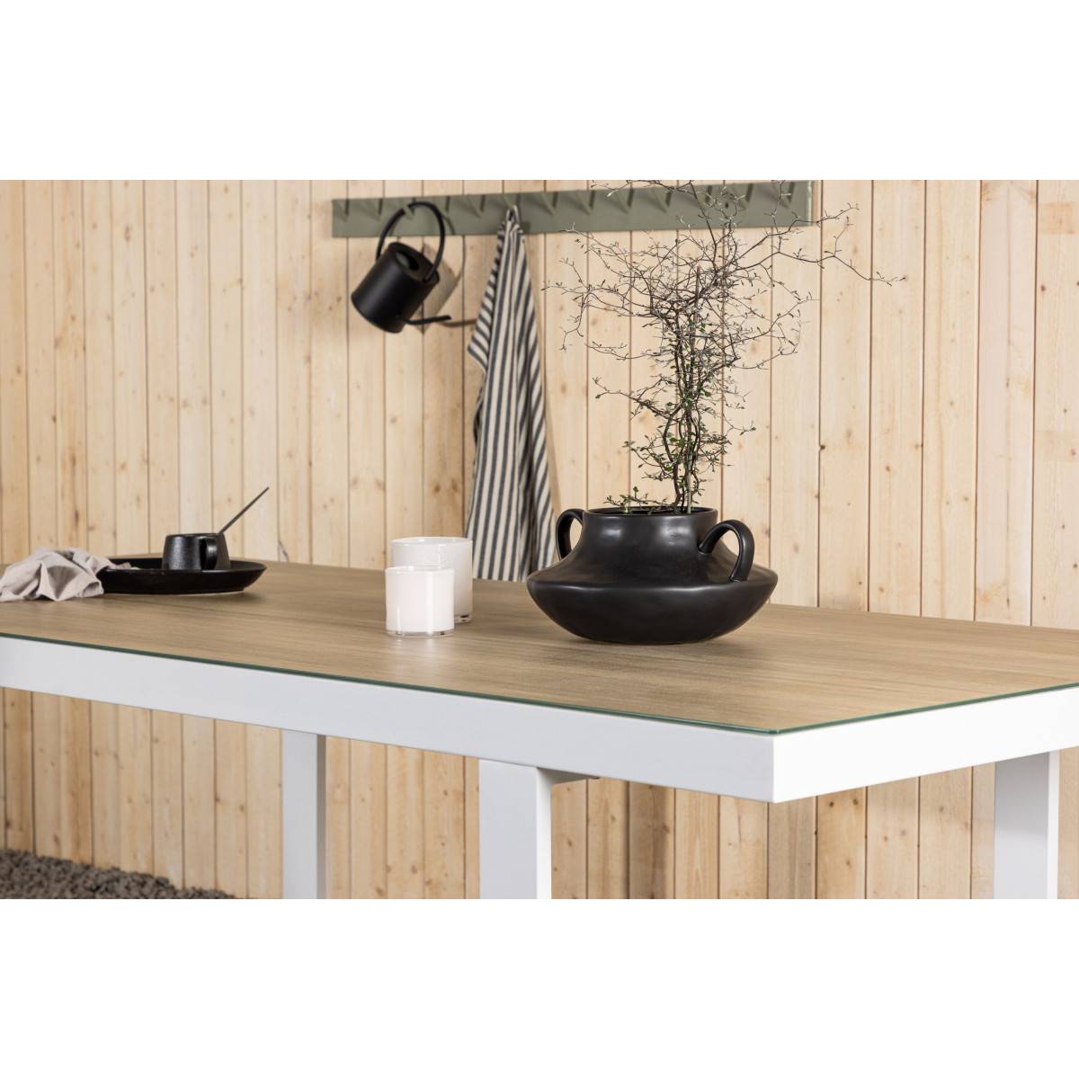 Paris Prix - Table de Jardin en Verre "Merlo" 200cm Naturel & Blanc - Image 10