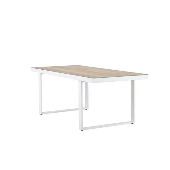 Paris Prix - Table de Jardin en Verre "Merlo" 200cm Naturel & Blanc - Image 6